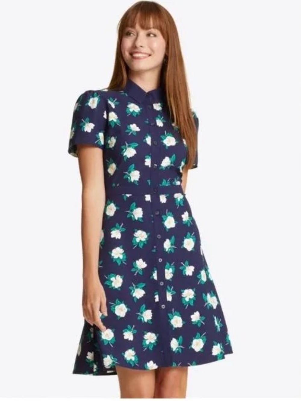 Brand NWOT Draper James Faith Navy Magnolia Shirt Dress Sz 8 ~ FREE SHIP